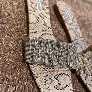 Cape Robbin Ohana Rhinestone Snakeskin Slide Sandals